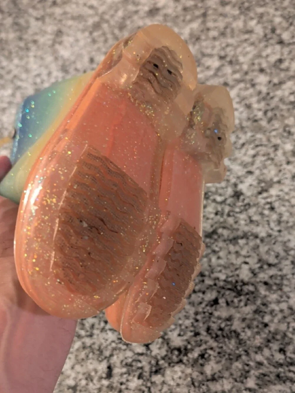 Kids Ombre Rainbow Glitter Rain Boots - Blue Green Peach